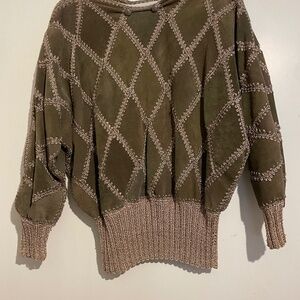 Urban Outfitters Suede and Crochet Sweater